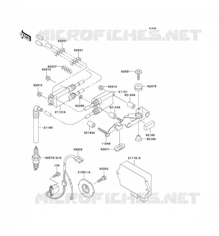 SYSTEME D&acute;ALLUMAGE Kawasaki MOTOS 750 2000 NINJA ZX-7R  ZX750-P5
