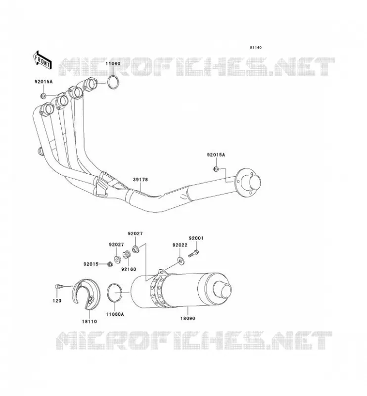 &Eacute;CHAPPEMENT Kawasaki MOTOS 750 2001 NINJA ZX-7R  ZX750-P6