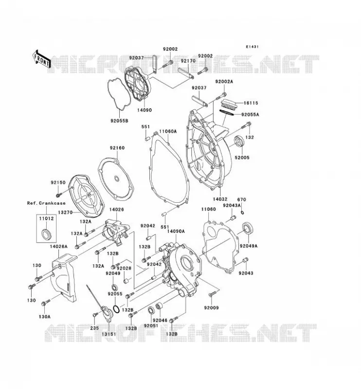 COUVERCLES MOTEUR Kawasaki MOTOS 750 2002 NINJA ZX-7R  ZX750-P7
