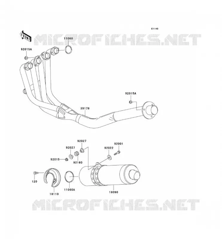 &Eacute;CHAPPEMENT Kawasaki MOTOS 750 2002 NINJA ZX-7R  ZX750-P7