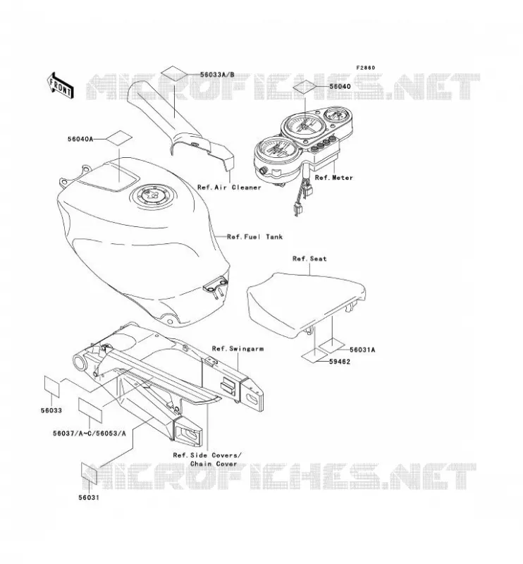LABEL Kawasaki MOTOS 750 2002 NINJA ZX-7R  ZX750-P7