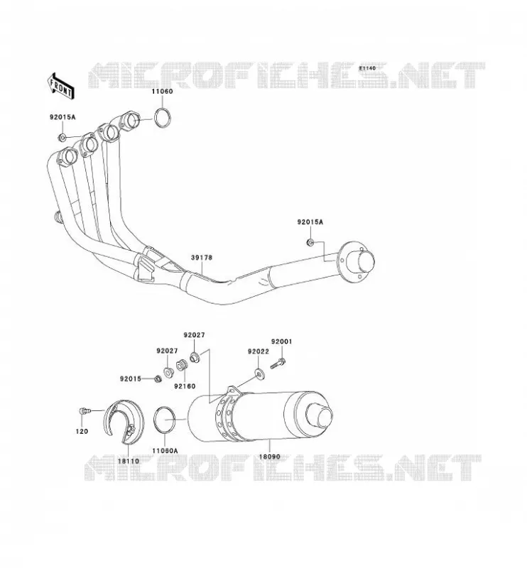 &Eacute;CHAPPEMENT Kawasaki MOTOS 750 2002 NINJA ZX-7R  ZX750-P7