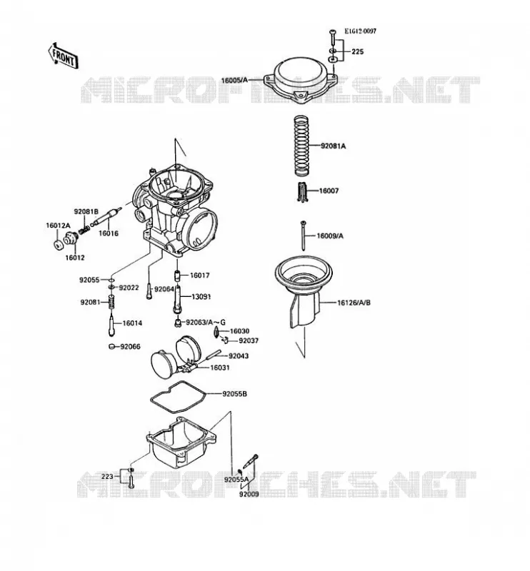 PI&Egrave;CES DE CARBURATEUR Kawasaki MOTOS 900 1987 GPZ900R  ZX900-A4