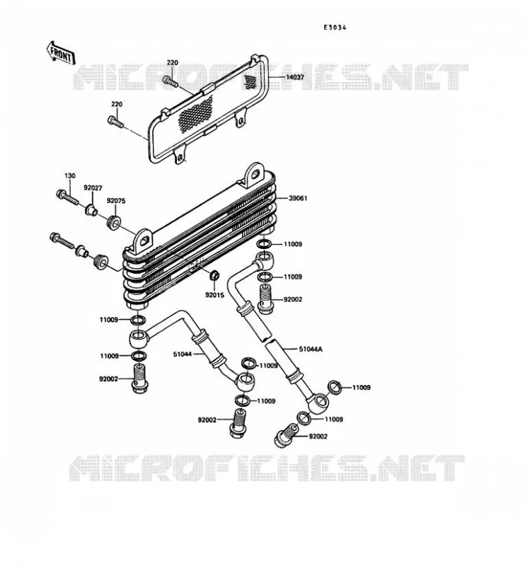 RADIATEUR D'HUILE Kawasaki MOTOS 900 1991 GPZ900R  ZX900-A8