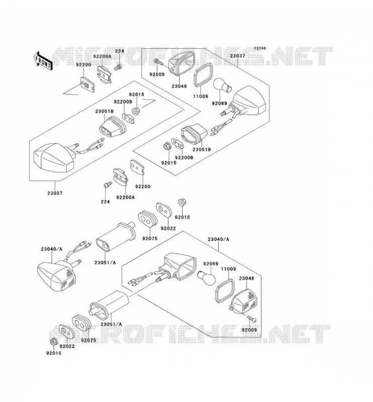 CLIGNOTANTS Kawasaki MOTOS 900 1994 NINJA ZX-9R  ZX900-B1
