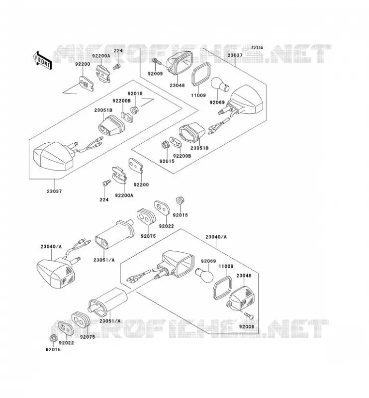 CLIGNOTANTS Kawasaki MOTOS 900 1996 NINJA ZX-9R  ZX900-B3