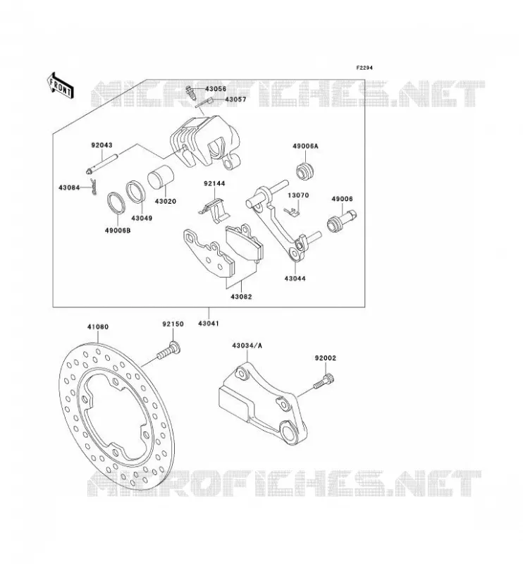 FREIN ARRIERE Kawasaki MOTOS 900 1998 NINJA ZX-9R  ZX900-C1
