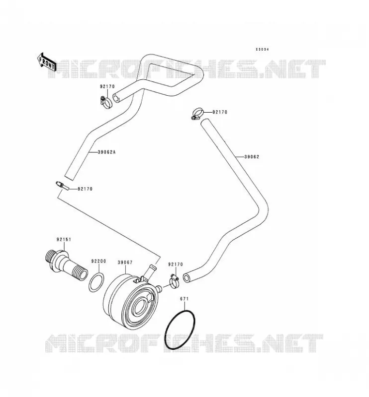 RADIATEUR D'HUILE Kawasaki MOTOS 900 1998 NINJA ZX-9R  ZX900-C1