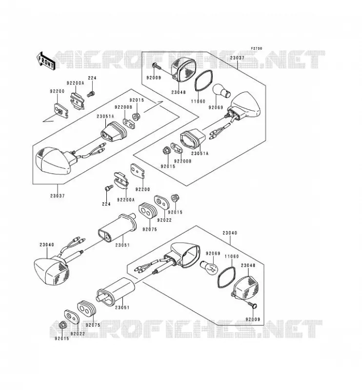 CLIGNOTANTS Kawasaki MOTOS 900 1999 NINJA ZX-9R  ZX900-C2