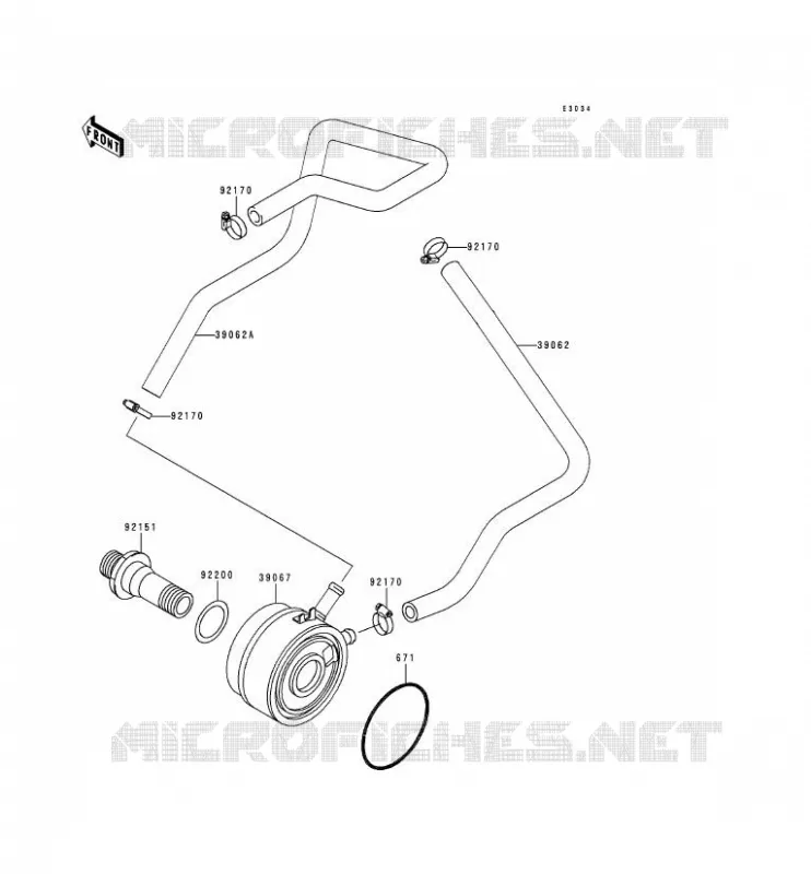 RADIATEUR D'HUILE Kawasaki MOTOS 900 1999 NINJA ZX-9R  ZX900-C2