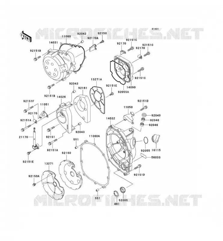COUVERCLES MOTEUR Kawasaki MOTOS 900 2000 NINJA ZX-9R  ZX900-E1P