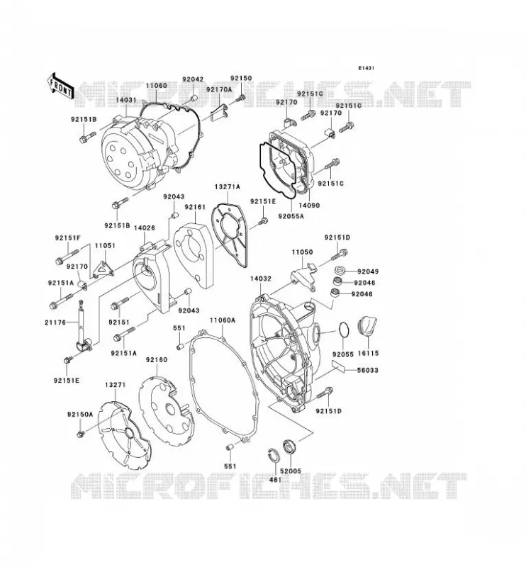 COUVERCLES MOTEUR Kawasaki MOTOS 900 2000 NINJA ZX-9R  ZX900-E1P