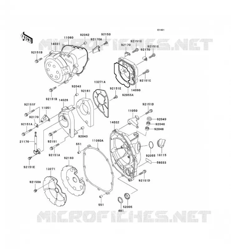 COUVERCLES MOTEUR Kawasaki MOTOS 900 2000 NINJA ZX-9R  ZX900-E1P