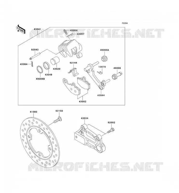 FREIN ARRIERE Kawasaki MOTOS 900 2000 NINJA ZX-9R  ZX900-E1P