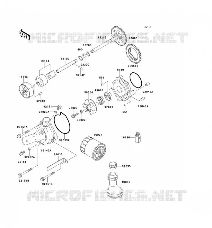 POMPE A HUILE/FILTRE &Agrave; HUILE Kawasaki MOTOS 900 2001 NINJA ZX-9R  ZX900-E2