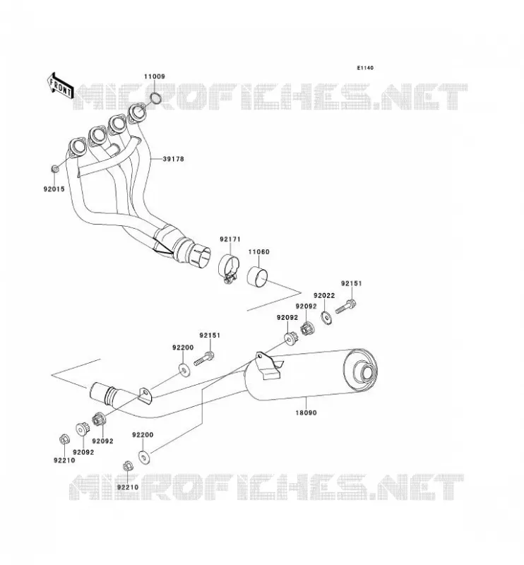 &Eacute;CHAPPEMENT Kawasaki MOTOS 900 2001 NINJA ZX-9R  ZX900-E2H