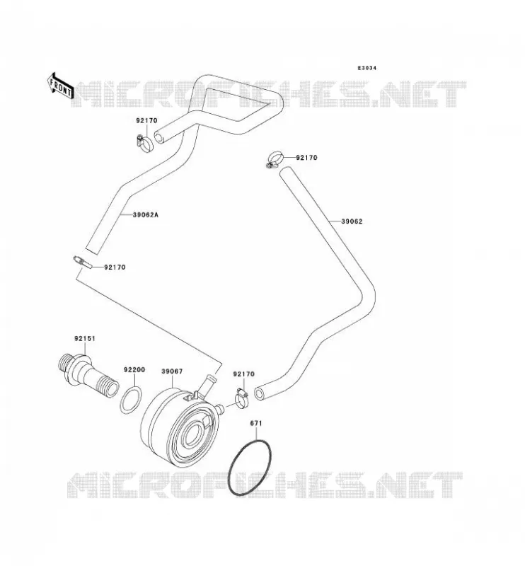 RADIATEUR D'HUILE Kawasaki MOTOS 900 2001 NINJA ZX-9R  ZX900-E2P