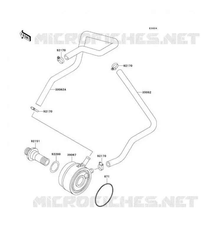 RADIATEUR D'HUILE Kawasaki MOTOS 900 2001 NINJA ZX-9R  ZX900-E2P