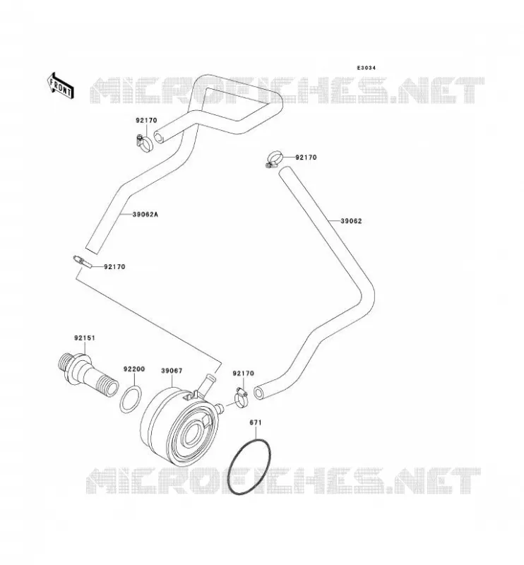 RADIATEUR D'HUILE Kawasaki MOTOS 900 2001 NINJA ZX-9R  ZX900-E2P