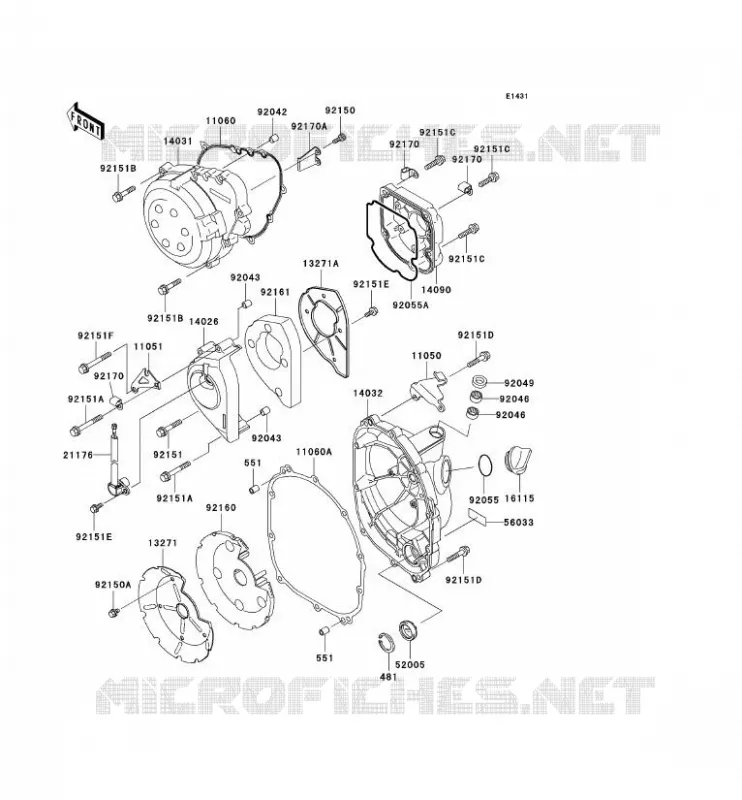 COUVERCLES MOTEUR Kawasaki MOTOS 900 2001 NINJA ZX-9R  ZX900-E2P