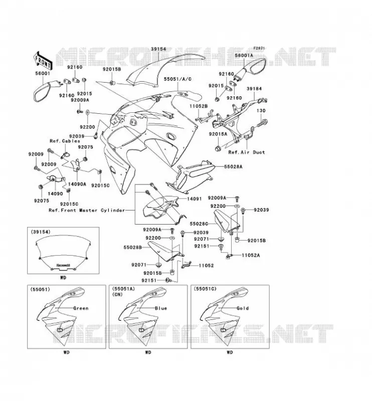 CARENAGE Kawasaki MOTOS 900 2002 NINJA ZX-9R  ZX900-F1