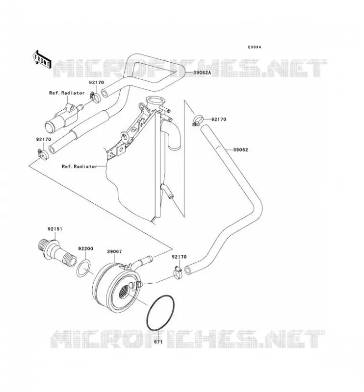 RADIATEUR D'HUILE Kawasaki MOTOS 900 2002 NINJA ZX-9R  ZX900-F1H