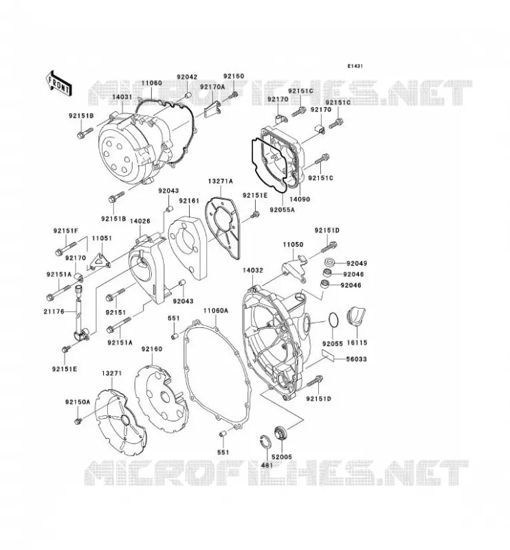COUVERCLES MOTEUR Kawasaki MOTOS 900 2002 NINJA ZX-9R  ZX900-F1P