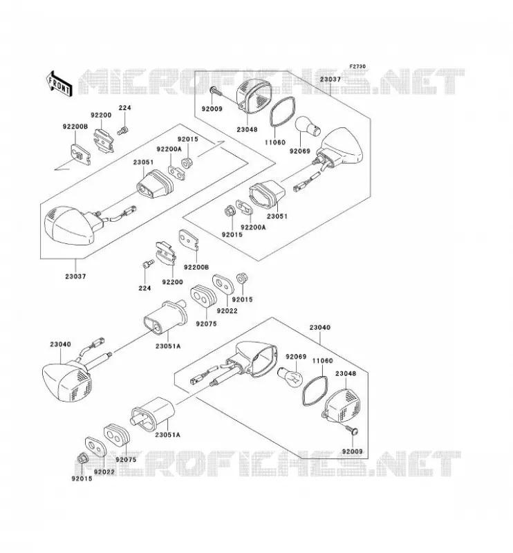 CLIGNOTANTS Kawasaki MOTOS 900 2002 NINJA ZX-9R  ZX900-F1P