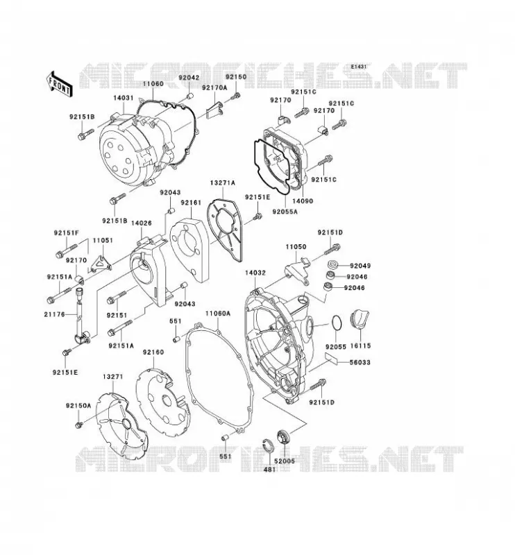 COUVERCLES MOTEUR Kawasaki MOTOS 900 2003 NINJA ZX-9R  ZX900-F2