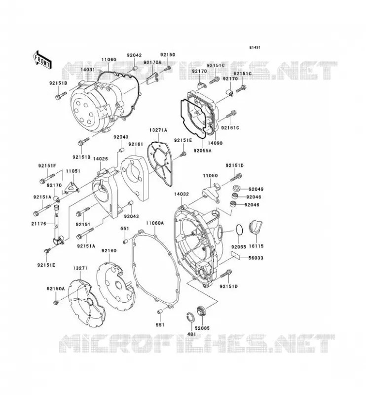 COUVERCLES MOTEUR Kawasaki MOTOS 900 2003 NINJA ZX-9R  ZX900-F2H