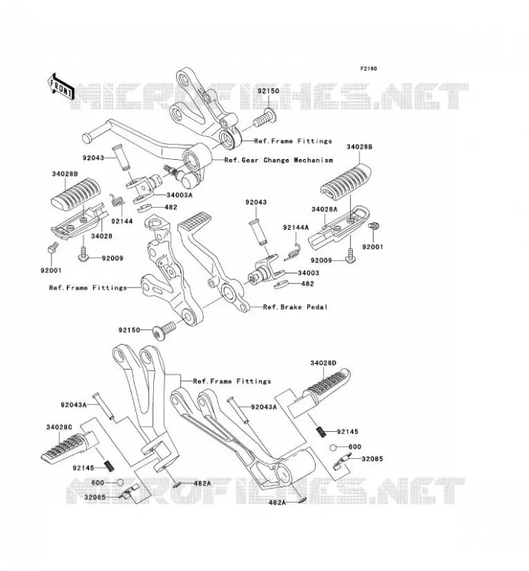 REPOSE PIED Kawasaki MOTOS 900 2003 NINJA ZX-9R  ZX900-F2H