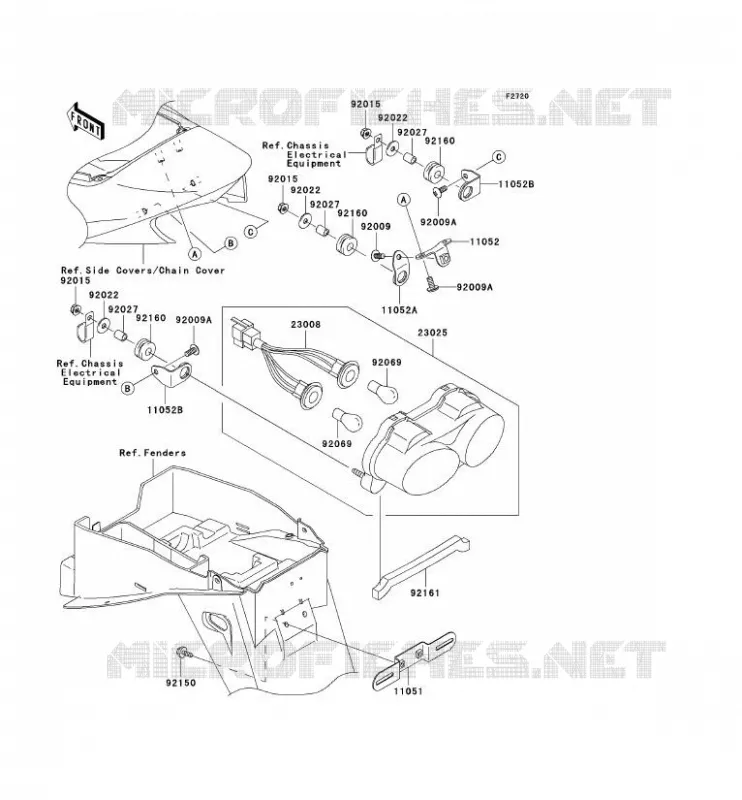 FEUX ARRI&Egrave;RE(S) Kawasaki MOTOS 900 2003 NINJA ZX-9R  ZX900-F2P