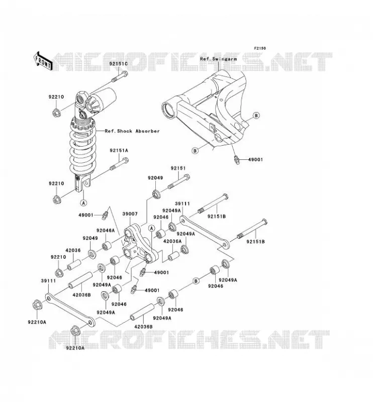 SUSPENSION Kawasaki MOTOS 900 2003 NINJA ZX-9R  ZX900-F2P