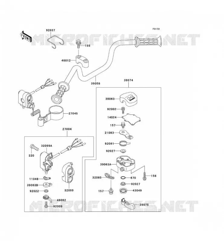 GUIDON Kawasaki JET SKI 650 1995 JET SKI X-2  JF650-A10