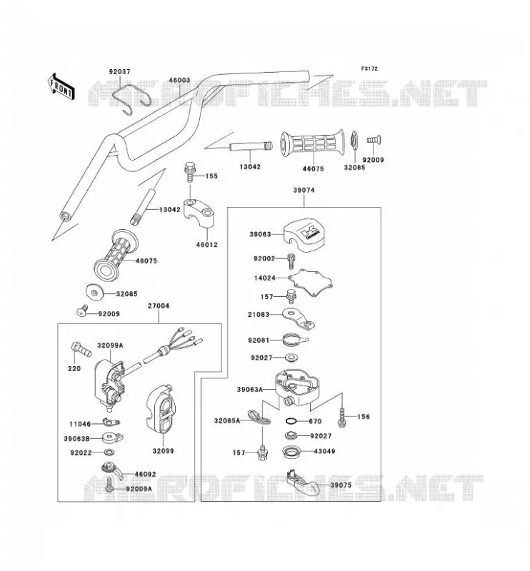 GUIDON Kawasaki JET SKI 650 1991 JET SKI X-2  JF650-A6