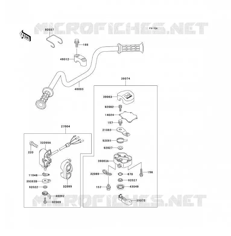 GUIDON Kawasaki JET SKI 650 1992 JET SKI X-2  JF650-A7