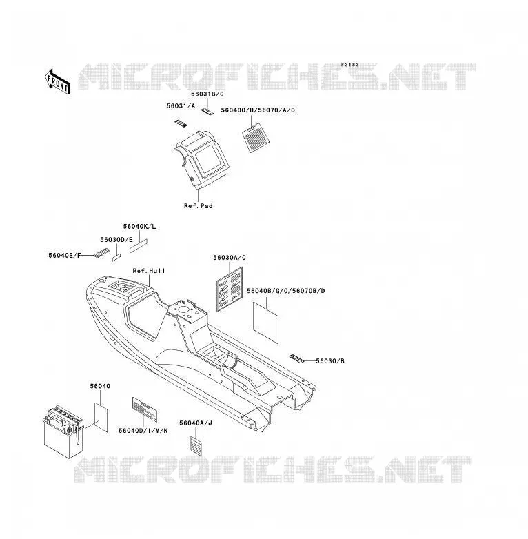 LABEL Kawasaki JET SKI 650 1992 JET SKI X-2  JF650-A7
