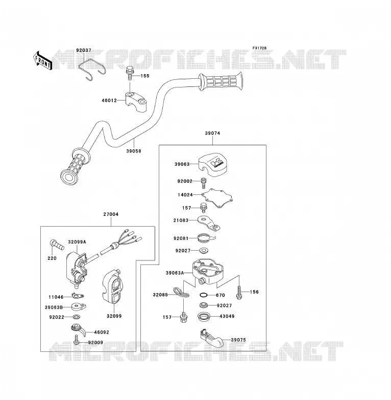 GUIDON Kawasaki JET SKI 650 1994 JET SKI X-2  JF650-A9