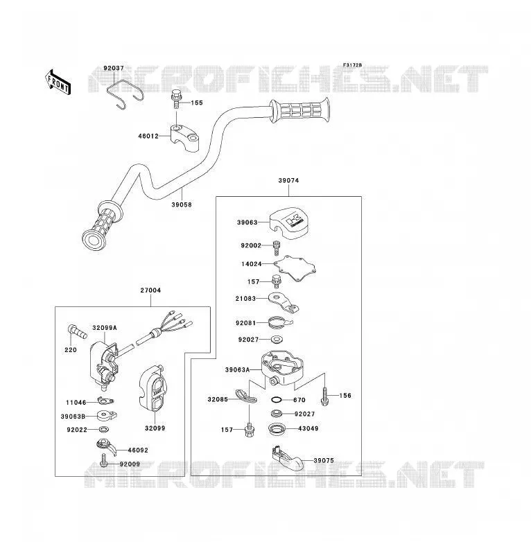 GUIDON Kawasaki JET SKI 650 1994 JET SKI X-2  JF650-A9