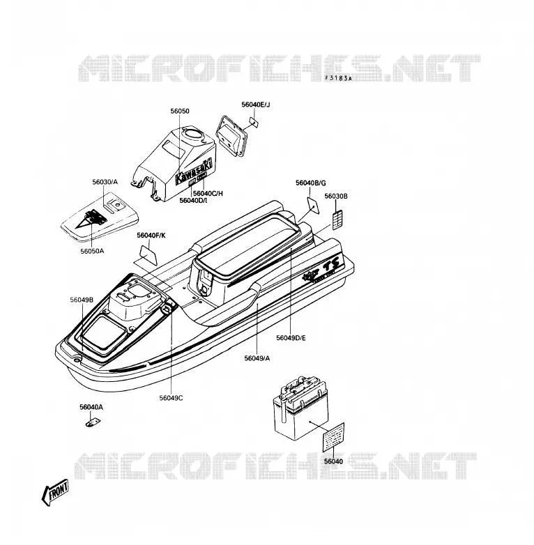 LABEL Kawasaki JET SKI 650 1990 JET SKI TS  JF650-B2