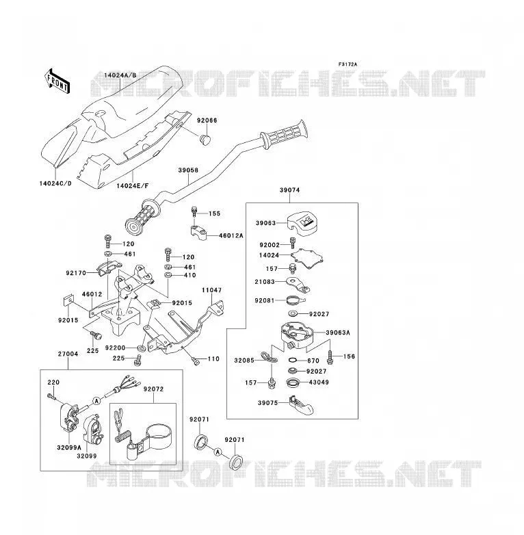 GUIDON Kawasaki JET SKI 650 1993 JET SKI TS  JF650-B5