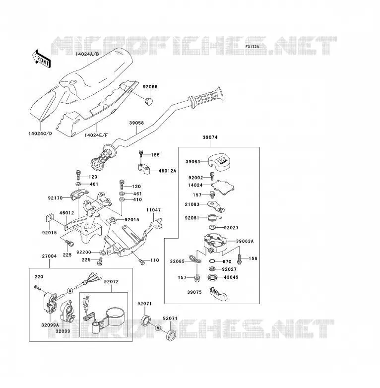GUIDON Kawasaki JET SKI 650 1994 JET SKI TS  JF650-B6