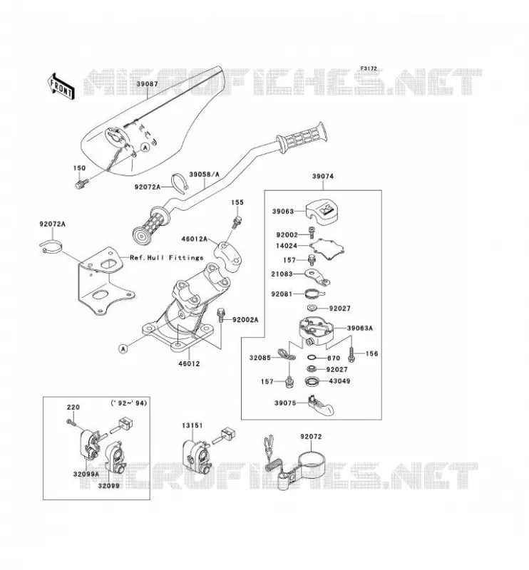 GUIDON Kawasaki JET SKI 750 1995 JET SKI X-4  JH750-A4