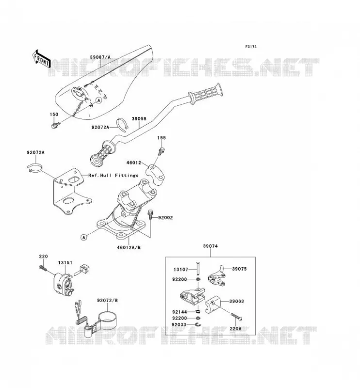GUIDON Kawasaki JET SKI 750 1997 JET SKI SS  JH750-E2