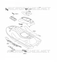 STICKER(WHITE/RED) pour Kawasaki JET SKI 900 ZXI