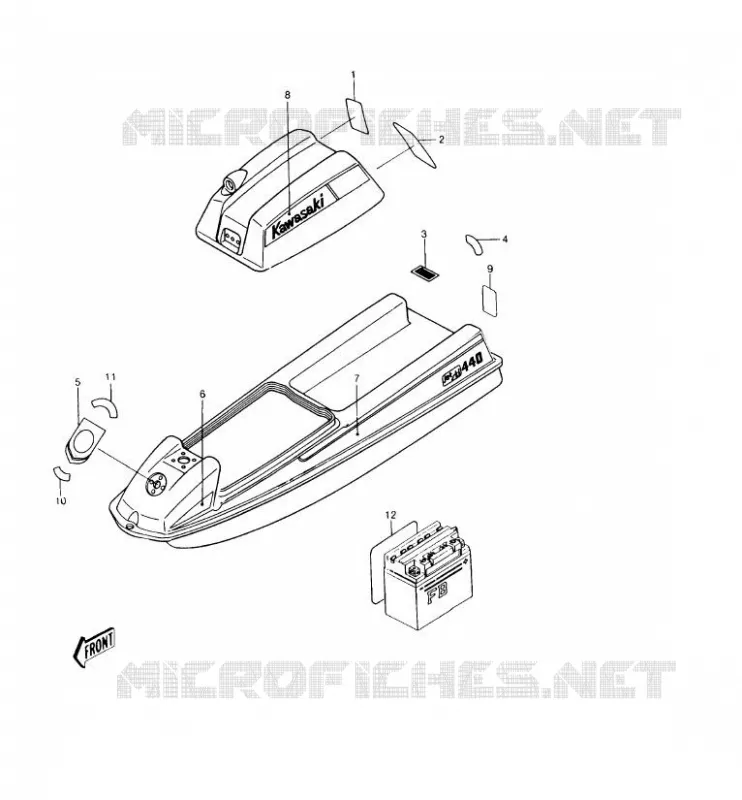 LABEL Kawasaki JET SKI 440 1990 JET SKI 440  JS440-A14