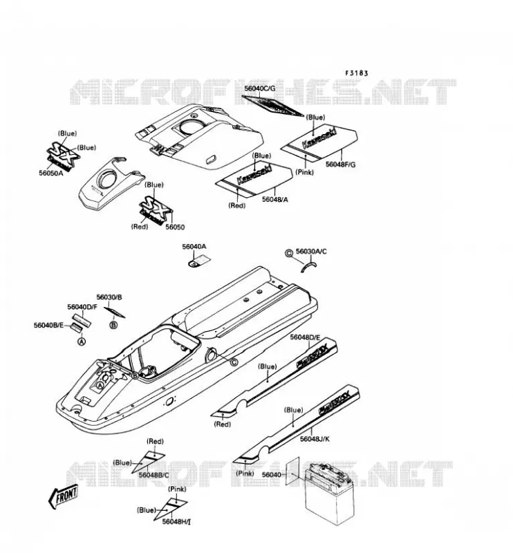LABEL Kawasaki JET SKI 650 1990 JET SKI 650SX  JS650-A4