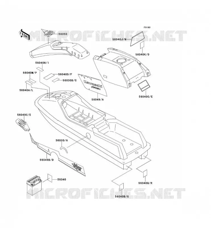 LABEL Kawasaki JET SKI 650 1991 JET SKI 650SX  JS650-B1