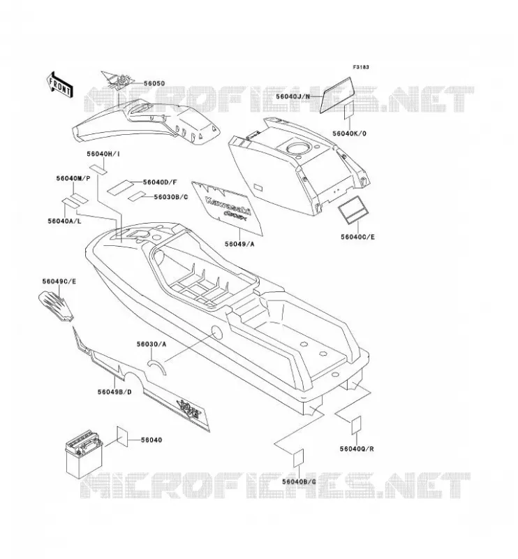 LABEL Kawasaki JET SKI 650 1991 JET SKI 650SX  JS650-B1
