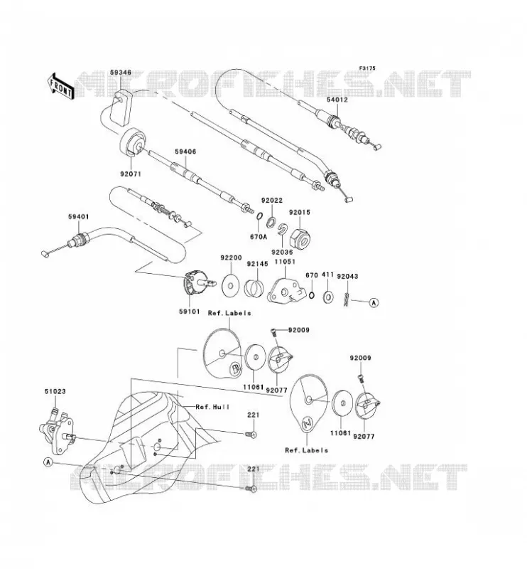 CABLES Kawasaki JET SKI 800 2007 JET SKI 800 SX-R  JS800A7F